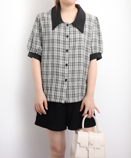 Miniministore(ミニミニストア)の「グレンチェック 柄 シャツ ブラウス 夏(シャツ/ブラウス・レディース・ブラック・XL/L)」の18枚目の写真