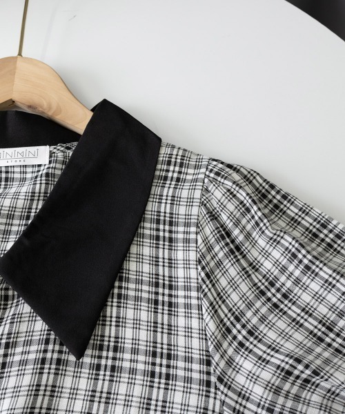 Miniministore(ミニミニストア)の「グレンチェック 柄 シャツ ブラウス 夏(シャツ/ブラウス・レディース・ブラック・XL/L)」の4枚目の写真