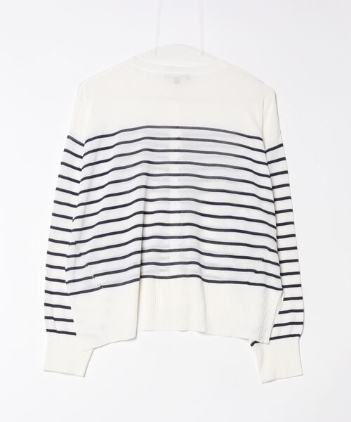 HusHusH（ハッシュアッシュ）の「HusHusH ハッシュアッシュ ニットカーディガン（カーディガン/ボレロ・レディース・ブラック/ホワイト×ネイビー/ベージュ・M/L/S）」の4枚目の写真