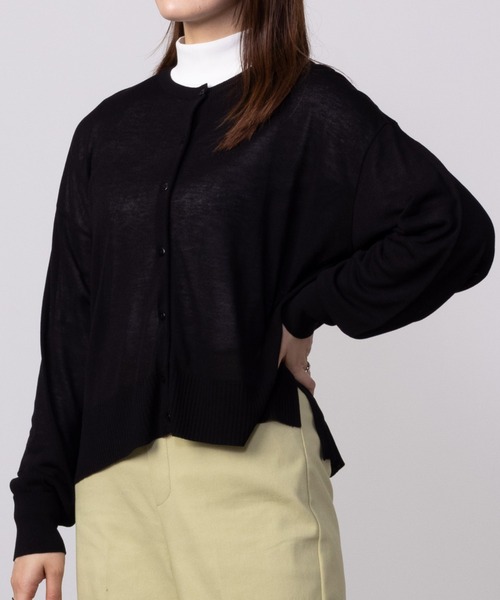 HusHusH（ハッシュアッシュ）の「HusHusH ハッシュアッシュ ニットカーディガン（カーディガン/ボレロ・レディース・ブラック/ホワイト×ネイビー/ベージュ・M/L/S）」の3枚目の写真