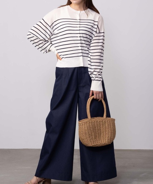 HusHusH（ハッシュアッシュ）の「HusHusH ハッシュアッシュ ニットカーディガン（カーディガン/ボレロ・レディース・ブラック/ホワイト×ネイビー/ベージュ・M/L/S）」の8枚目の写真