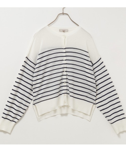 HusHusH（ハッシュアッシュ）の「HusHusH ハッシュアッシュ ニットカーディガン（カーディガン/ボレロ・レディース・ブラック/ホワイト×ネイビー/ベージュ・M/L/S）」の13枚目の写真