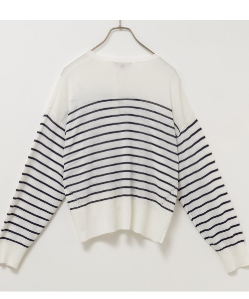 HusHusH（ハッシュアッシュ）の「HusHusH ハッシュアッシュ ニットカーディガン（カーディガン/ボレロ・レディース・ブラック/ホワイト×ネイビー/ベージュ・M/L/S）」の14枚目の写真