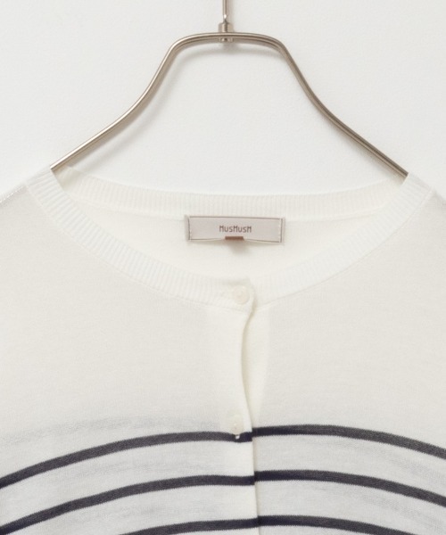 HusHusH（ハッシュアッシュ）の「HusHusH ハッシュアッシュ ニットカーディガン（カーディガン/ボレロ・レディース・ブラック/ホワイト×ネイビー/ベージュ・M/L/S）」の15枚目の写真