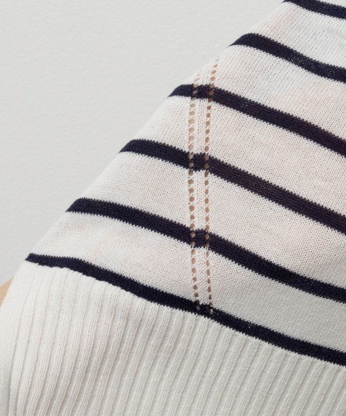 HusHusH（ハッシュアッシュ）の「HusHusH ハッシュアッシュ ニットカーディガン（カーディガン/ボレロ・レディース・ブラック/ホワイト×ネイビー/ベージュ・M/L/S）」の18枚目の写真