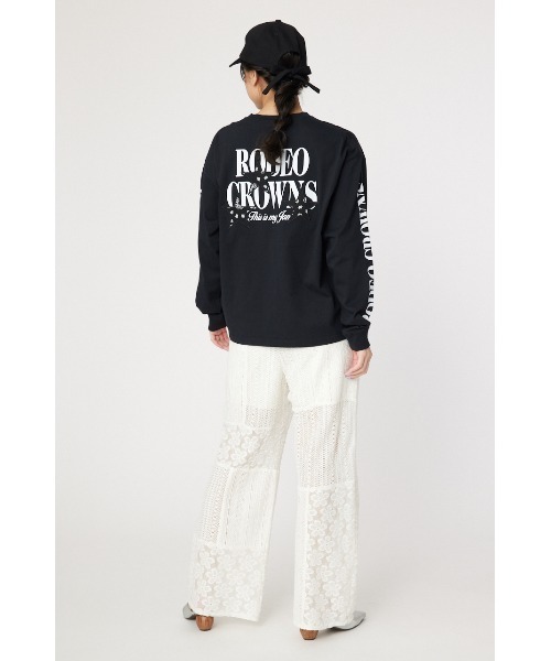 RODEO CROWNS WIDE BOWL（ロデオクラウンズワイドボウル）の「パッチワークレースパンツ（その他パンツ・レディース・ブラック/オフホワイト・FREE）」の11枚目の写真