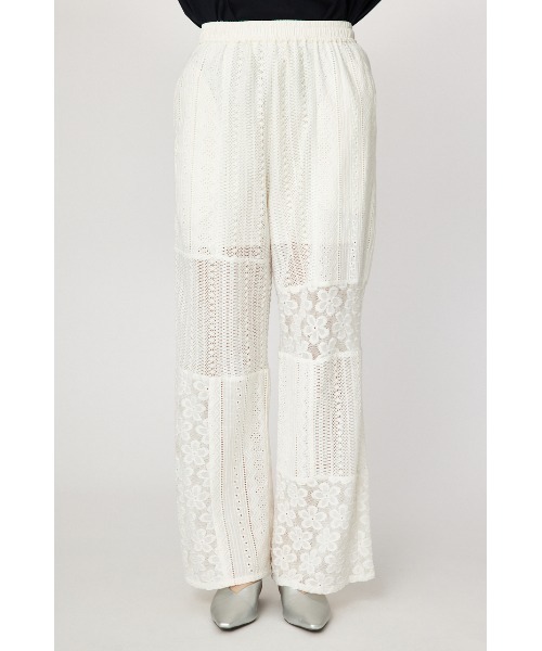 RODEO CROWNS WIDE BOWL（ロデオクラウンズワイドボウル）の「パッチワークレースパンツ（その他パンツ・レディース・ブラック/オフホワイト・FREE）」の12枚目の写真