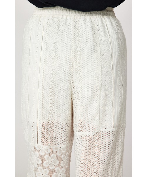 RODEO CROWNS WIDE BOWL（ロデオクラウンズワイドボウル）の「パッチワークレースパンツ（その他パンツ・レディース・ブラック/オフホワイト・FREE）」の5枚目の写真