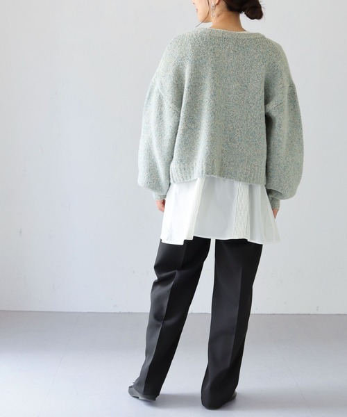 HER CLOSET（ハークローゼット）の「【SHE MO SHELLY】ニットカーディガン（カーディガン/ボレロ・レディース・ブルー・M）」の2枚目の写真