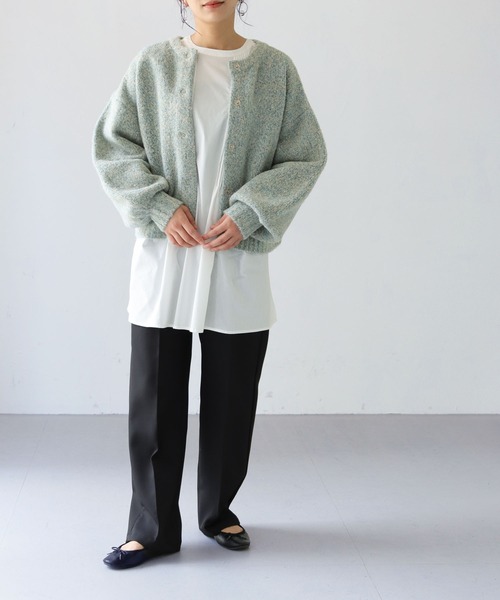 HER CLOSET（ハークローゼット）の「【SHE MO SHELLY】ニットカーディガン（カーディガン/ボレロ・レディース・ブルー・M）」の4枚目の写真