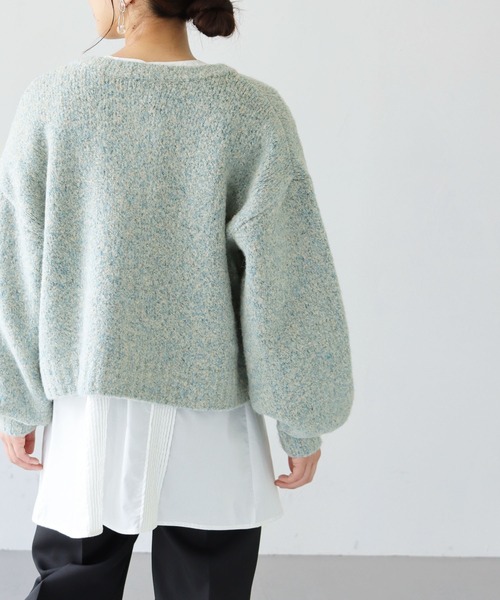 HER CLOSET（ハークローゼット）の「【SHE MO SHELLY】ニットカーディガン（カーディガン/ボレロ・レディース・ブルー・M）」の5枚目の写真