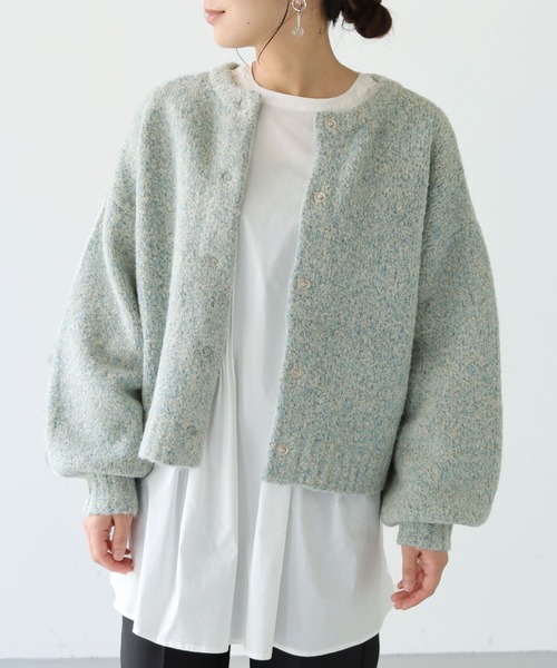 HER CLOSET（ハークローゼット）の「【SHE MO SHELLY】ニットカーディガン（カーディガン/ボレロ・レディース・ブルー・M）」の6枚目の写真