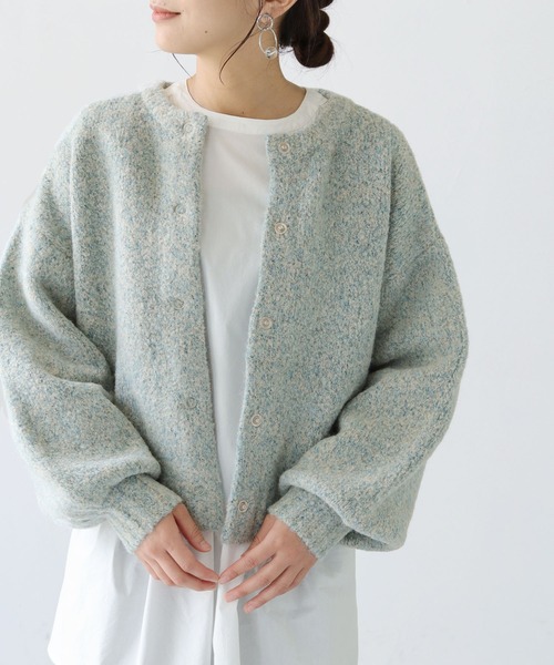 HER CLOSET（ハークローゼット）の「【SHE MO SHELLY】ニットカーディガン（カーディガン/ボレロ・レディース・ブルー・M）」の7枚目の写真