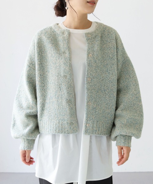 HER CLOSET（ハークローゼット）の「【SHE MO SHELLY】ニットカーディガン（カーディガン/ボレロ・レディース・ブルー・M）」の8枚目の写真