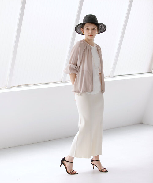 ラ トータリテ】ギャザーネックブルゾン サマージャケット ジップ