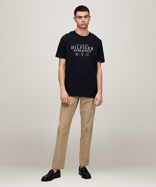 TOMMY HILFIGER(トミーヒルフィガー)の「ヒルフィガースタックロゴTシャツ(Tシャツ/カットソー・メンズ・ネイビー/ブラック/ホワイト・SMALL/MEDIUM/X-LARGE/LARGE)」の6枚目の写真