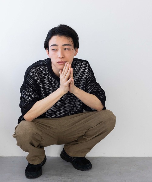 アンサンブル メッシュニットレイヤーＳＳ　114348 セール】メッシュニットレイヤーSS 114348（アンサンブル