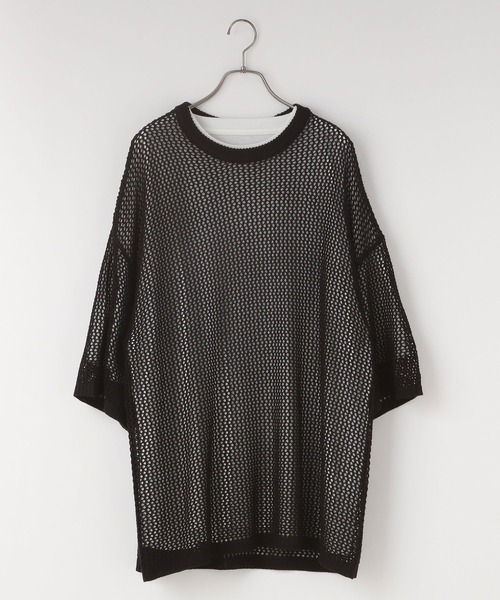 アンサンブル メッシュニットレイヤーＳＳ　114348 セール】メッシュニットレイヤーSS 114348（アンサンブル