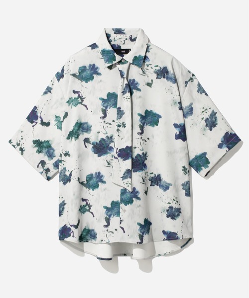 HARE（ハレ）の「DISTORTフラワーボウタイシャツ(HARE)（シャツ/ブラウス・メンズ・ホワイト/ブラック/グレー/レッド/ブラック系その他・SMALL/MEDIUM）」の2枚目の写真