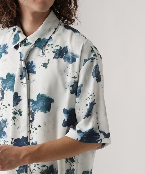 HARE（ハレ）の「DISTORTフラワーボウタイシャツ(HARE)（シャツ/ブラウス・メンズ・ホワイト/ブラック/グレー/レッド/ブラック系その他・SMALL/MEDIUM）」の14枚目の写真