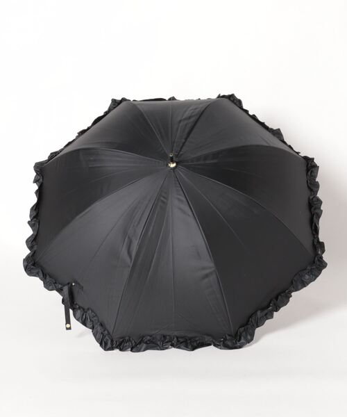サンバリア100　折りたたみ日傘 　ブラック　フリルがエレガント 2段折 フリル / | 完全遮光日傘｜サンバリア100