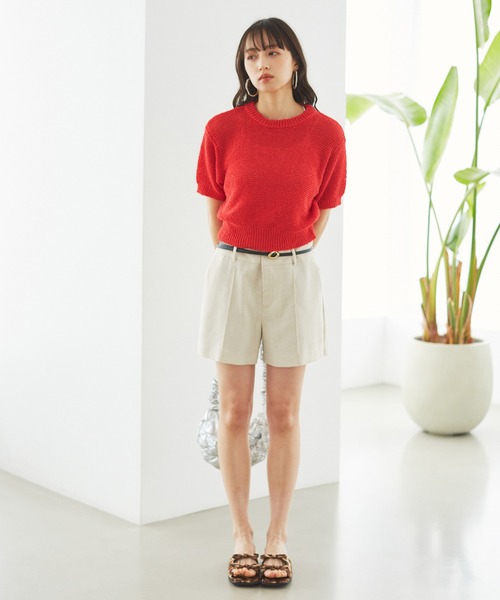 VIS(ビス)の「コンパクトシアーニットプルオーバー(ニット/セーター・レディース・スミクロ/キナリ/レッド系その他/サックスブルー・FREE)」の9枚目の写真