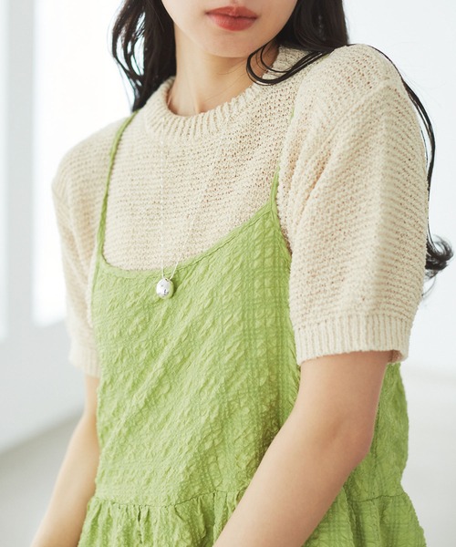 VIS(ビス)の「コンパクトシアーニットプルオーバー(ニット/セーター・レディース・スミクロ/キナリ/レッド系その他/サックスブルー・FREE)」の10枚目の写真