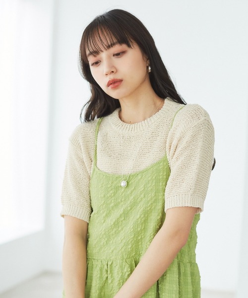 VIS(ビス)の「コンパクトシアーニットプルオーバー(ニット/セーター・レディース・スミクロ/キナリ/レッド系その他/サックスブルー・FREE)」の12枚目の写真