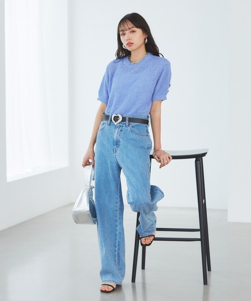 VIS(ビス)の「コンパクトシアーニットプルオーバー(ニット/セーター・レディース・スミクロ/キナリ/レッド系その他/サックスブルー・FREE)」の18枚目の写真