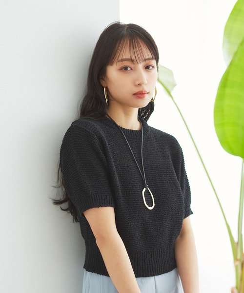 VIS(ビス)の「コンパクトシアーニットプルオーバー(ニット/セーター・レディース・スミクロ/キナリ/レッド系その他/サックスブルー・FREE)」の20枚目の写真