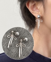 2wayメタルリボンキャッチピアス