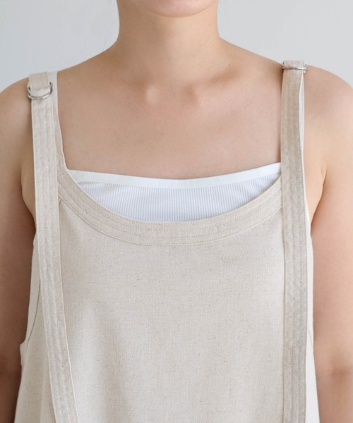 andme（アンドミー）の「【新色・新サイズ追加】リネン混アメスリフレアキャミワンピース（ワンピース・レディース・キナリ/ネイビー/ブラック/グレイッシュベージュ/ライトカーキ/ブラウン・M/MS）」の22枚目の写真