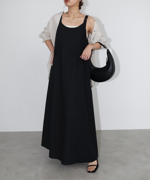 セール】【新色・新サイズ追加】リネン混アメスリフレアキャミ