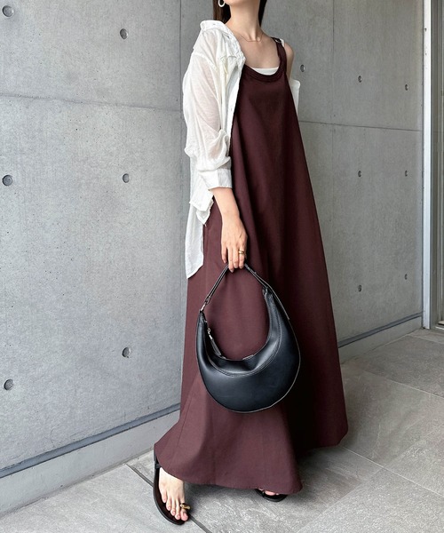 ハンドメイド　リネン　キャミワンピース 小さいサイズ】リネンライク 2wayキャミワンピース/洗える