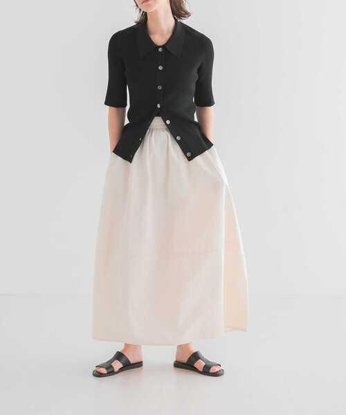 URBAN RESEARCH(アーバンリサーチ)の「コクーンマキシスカート(スカート・レディース・ブラック/オフホワイト・FREE)」の1枚目の写真