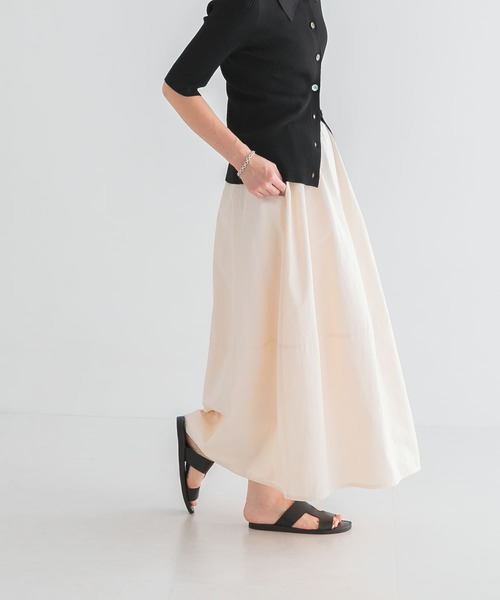 URBAN RESEARCH(アーバンリサーチ)の「コクーンマキシスカート(スカート・レディース・ブラック/オフホワイト・FREE)」の13枚目の写真