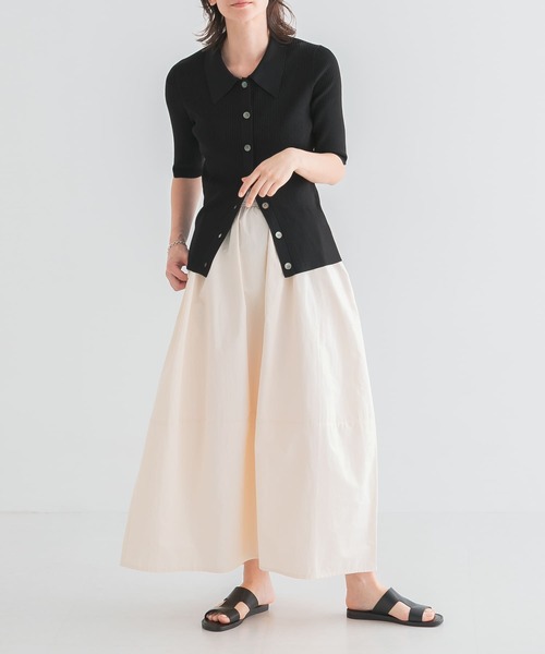 URBAN RESEARCH(アーバンリサーチ)の「コクーンマキシスカート(スカート・レディース・ブラック/オフホワイト・FREE)」の16枚目の写真