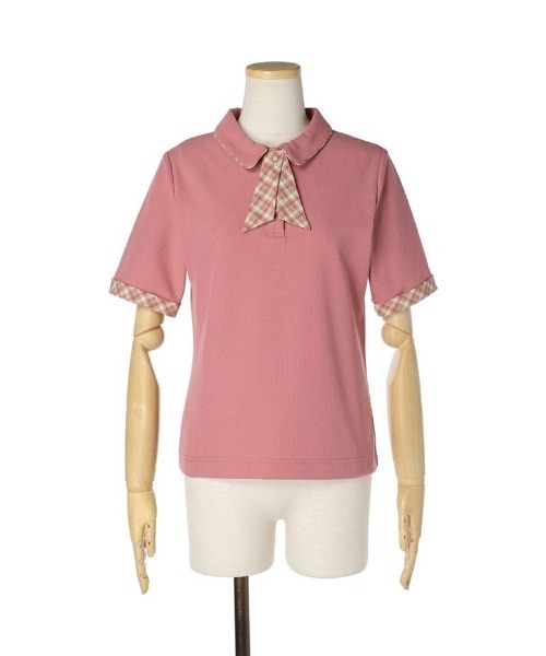 F i.n.t（フィント）の「チェックタイ付きポロシャツ/fint（ポロシャツ・レディース・グリーン/ピンク/オフホワイト・FREE）」の10枚目の写真