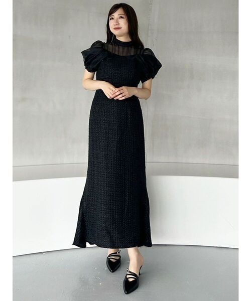 MERCURYDUO（マーキュリーデュオ）の「ツイードマーメイドワンピース（ワンピース・レディース・ラベンダー/ブラック・SMALL/MEDIUM）」の3枚目の写真