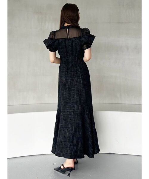 MERCURYDUO（マーキュリーデュオ）の「ツイードマーメイドワンピース（ワンピース・レディース・ラベンダー/ブラック・SMALL/MEDIUM）」の4枚目の写真