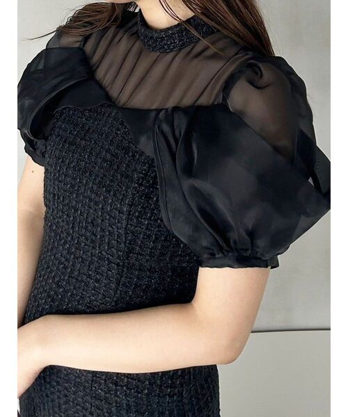 MERCURYDUO（マーキュリーデュオ）の「ツイードマーメイドワンピース（ワンピース・レディース・ラベンダー/ブラック・SMALL/MEDIUM）」の5枚目の写真