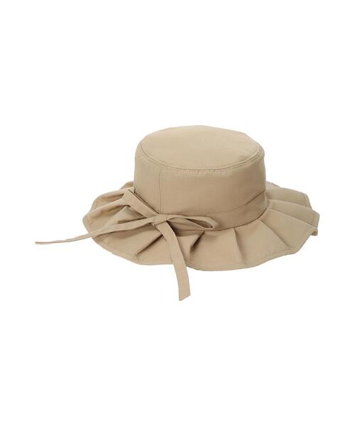 Samansa Mos2（サマンサ モスモス）の「【マルチファンクション】バックリボンプリーツハット（ハット・レディース・ベージュ/オフホワイト・F）」の12枚目の写真