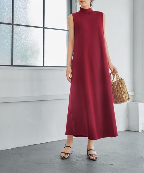 STYLE DELI(スタイルデリ)の「スポンディッシュハイネックノースリワンピース(ワンピース・レディース・レッド系その他/ホワイト系その他/ブルー系その他/ブラック・MEDIUM/SMALL)」の4枚目の写真