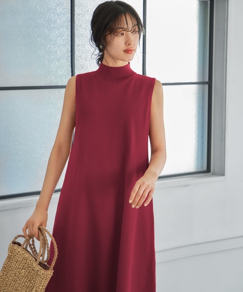 STYLE DELI(スタイルデリ)の「スポンディッシュハイネックノースリワンピース(ワンピース・レディース・レッド系その他/ホワイト系その他/ブルー系その他/ブラック・MEDIUM/SMALL)」の13枚目の写真