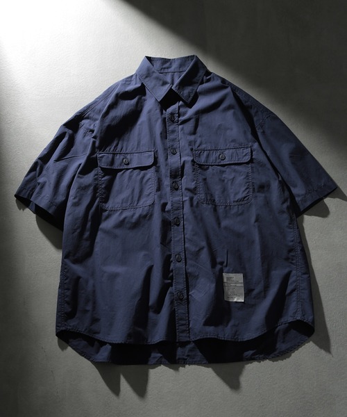 MAISON CLUB（メゾンクラブ）の「【MAISON CLUB】U.S.NAVY Big Half Sleeve Shirt ビッグワークハーフスリーブシャツ 半袖　/MILITARY　ミリタリー（シャツ/ブラウス・メンズ・ホワイト/カーキ/サックスブルー/ネイビー・FREE）」の3枚目の写真
