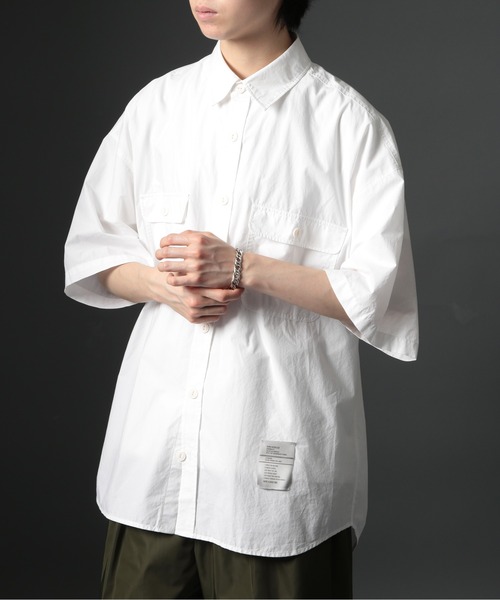 MAISON CLUB（メゾンクラブ）の「【MAISON CLUB】U.S.NAVY Big Half Sleeve Shirt ビッグワークハーフスリーブシャツ 半袖　/MILITARY　ミリタリー（シャツ/ブラウス・メンズ・ホワイト/カーキ/サックスブルー/ネイビー・FREE）」の11枚目の写真