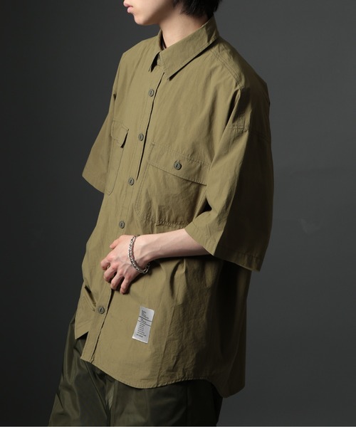 MAISON CLUB（メゾンクラブ）の「【MAISON CLUB】U.S.NAVY Big Half Sleeve Shirt ビッグワークハーフスリーブシャツ 半袖　/MILITARY　ミリタリー（シャツ/ブラウス・メンズ・ホワイト/カーキ/サックスブルー/ネイビー・FREE）」の10枚目の写真
