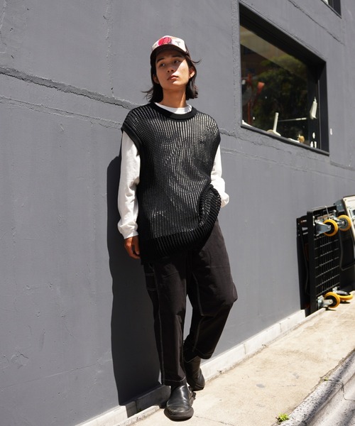 MANASTASH（マナスタッシュ）の「MANASTASH/マナスタッシュ/MS MESH VEST/メッシュベスト（ベスト・メンズ・ブラック/レッド・L/S）」の4枚目の写真