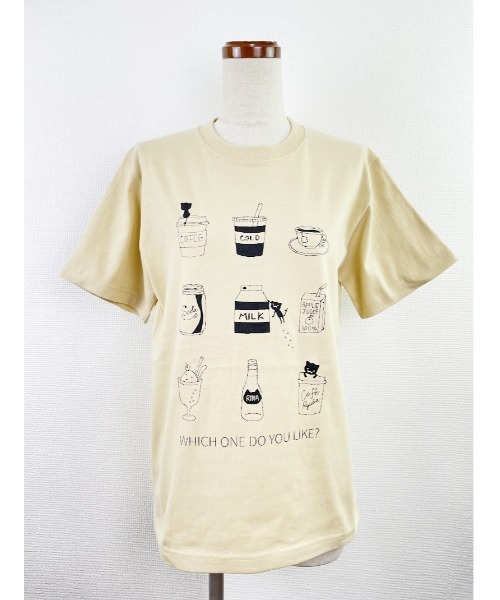 Rydia(リディア)の「リラックスタイムTシャツ(Tシャツ/カットソー・レディース・ライトベージュ/オフホワイト/ネイビー・M)」の1枚目の写真