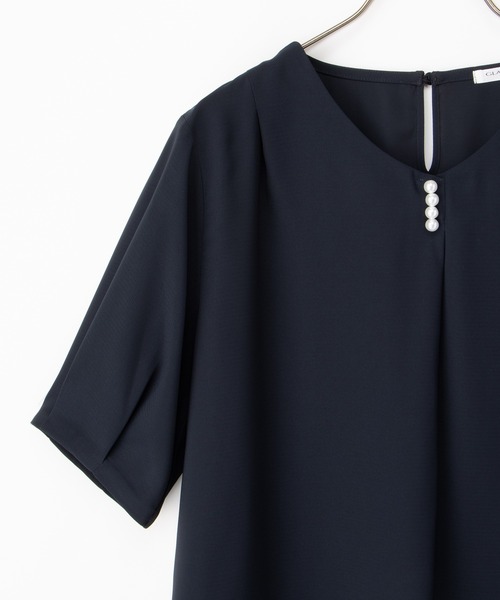 Honeys（ハニーズ）の「パール付きブラウス（シャツ/ブラウス・レディース・ネイビー/イエロー/グレイッシュベージュ/ブルー/ホワイト・S/M/L/LL/3L）」の19枚目の写真